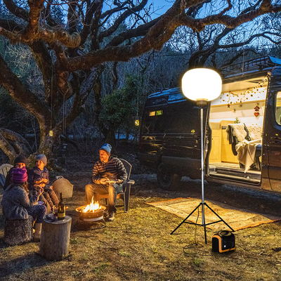 أضواء بناء قابلة للنفخ 320W برج ضوء بالون LED للسفر RV