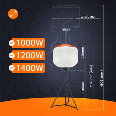 طاقة عالية LED تلسكوبي برج الضوء 1400W البالون أضواء البرج في الهواء الطلق للصناعية