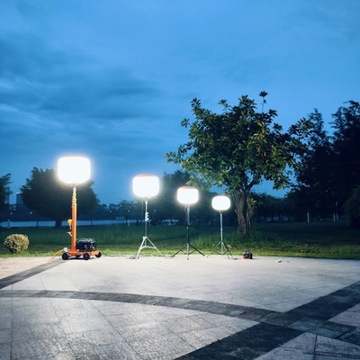 مصابيح LED مشرقة مصابيح عمل 200W LED بالون برج ضوء في الهواء الطلق للإضاءة