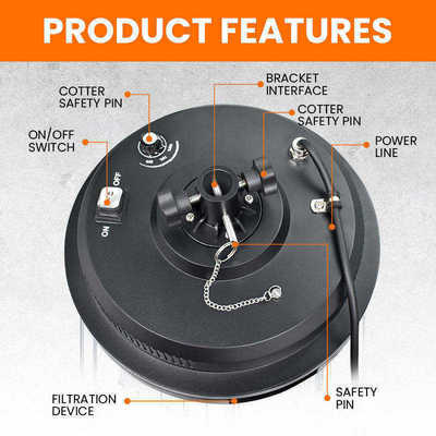 مصباح بالون LED بقوة 500 واط - 1400 واط، درجة حماية IP65، عمر افتراضي 50000 ساعة، تغطية شاملة 360 درجة